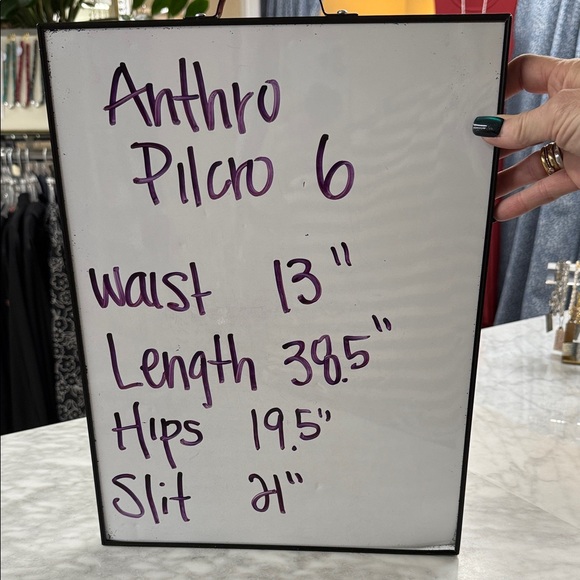 Anthropologie | Pilcro Maroon Waxed Denim Midi Skirt Size 6 - Picture 7 of 12